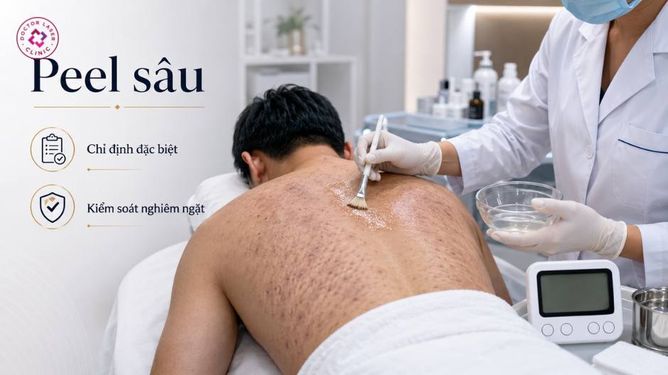 peel sâu lưng kiểm soát nghiêm ngặt