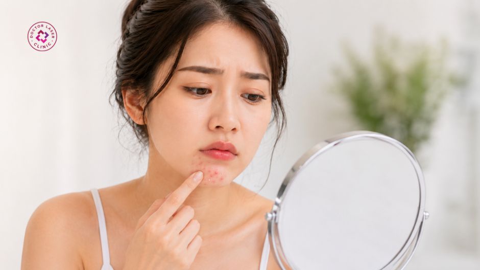 rối loạn nội tiết tố gây mụn ở cằm