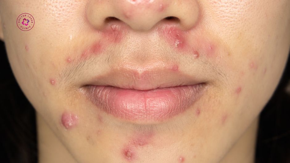 thay đổi nội tiết tố gây nổi mụn quanh miệng