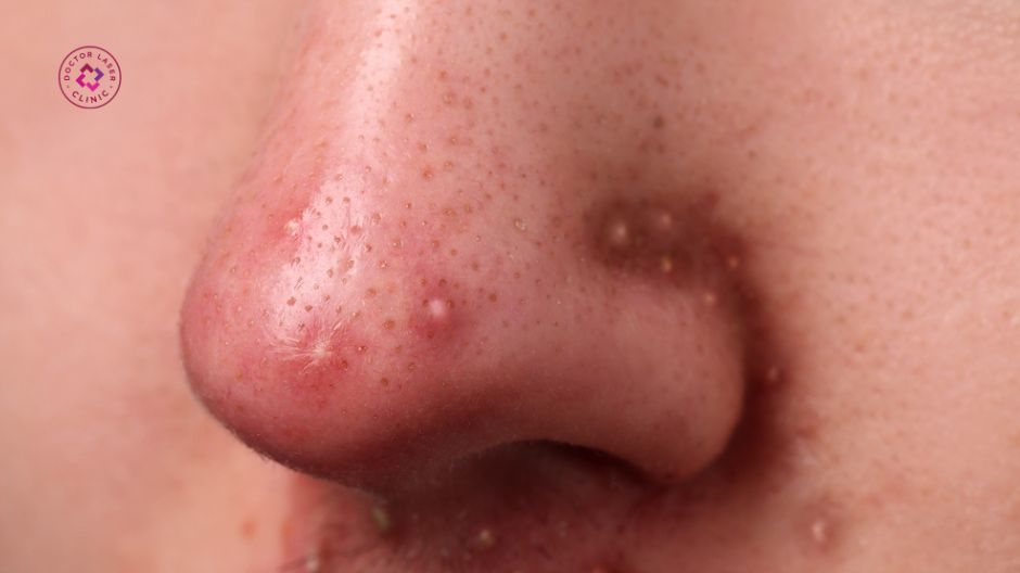 thay đổi nội tiết tố gây mụn trứng cá ở mũi