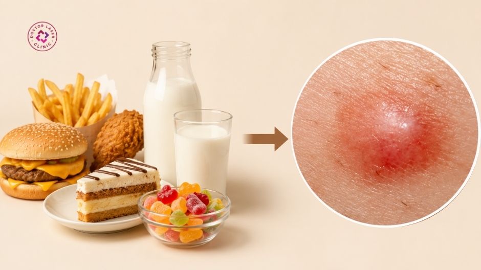 thói quen sinh hoạt ăn uống gây mụn cứng dưới da