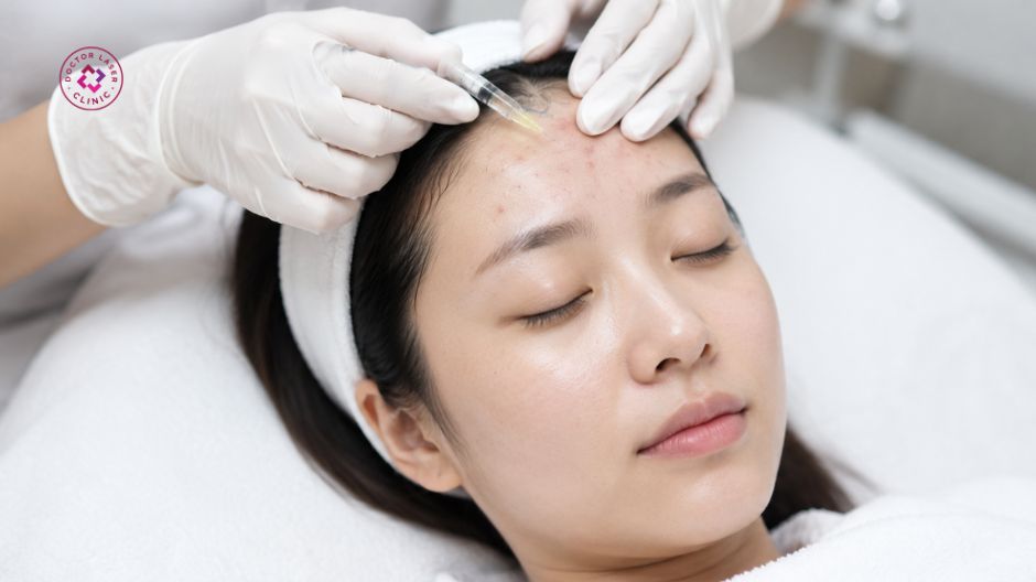 tiêm meso điều trị mụn ở trán