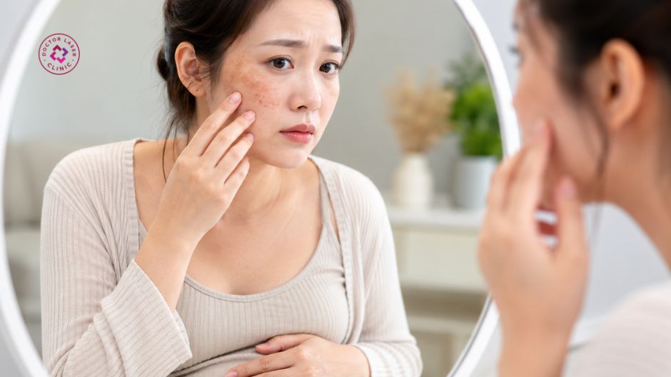 bùng phát nám sạm nội tiết khi mang thai
