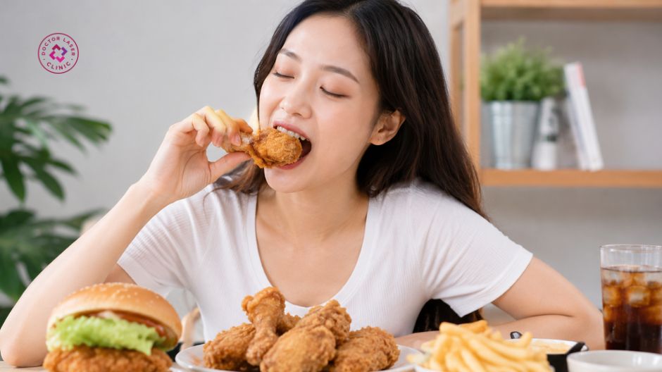 chế độ ăn uống sinh hoạt gây mụn đầu đen