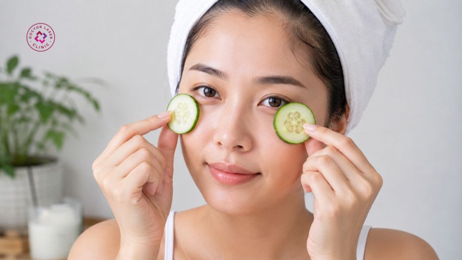 dưa chuột hỗ trợ giảm quầng thâm mắt