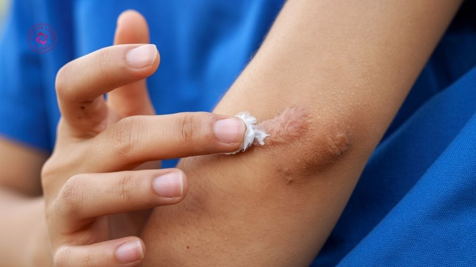 dùng thuốc bôi hỗ trợ chăm sóc sẹo lồi