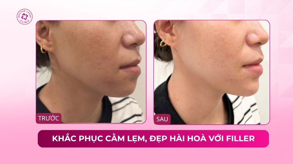 khắc phục cằm lẹm đẹp hài hoà với filler