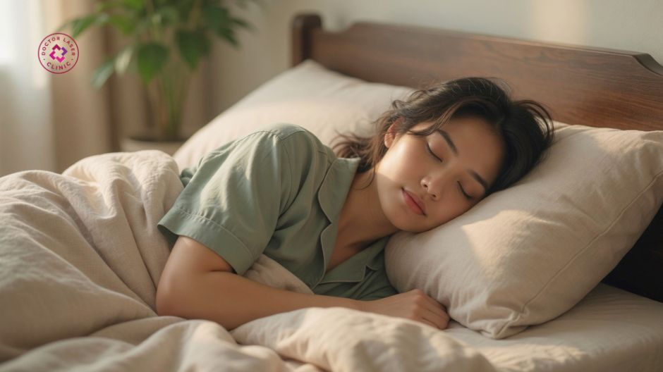 ngủ đủ giảm sưng vùng mắt sau điều trị