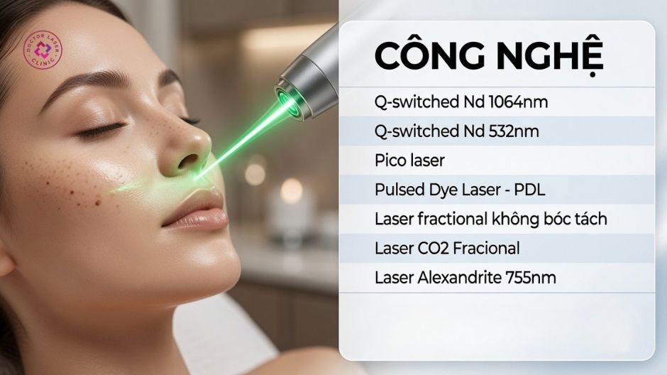 so sánh các loại laser trị thâm phổ biến