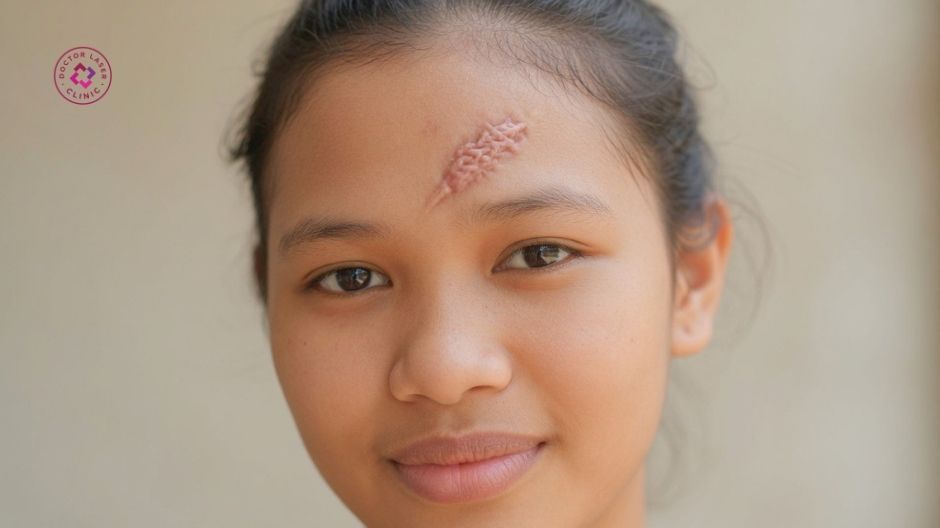 tai nạn chấn thương gây sẹo lồi trên mặt