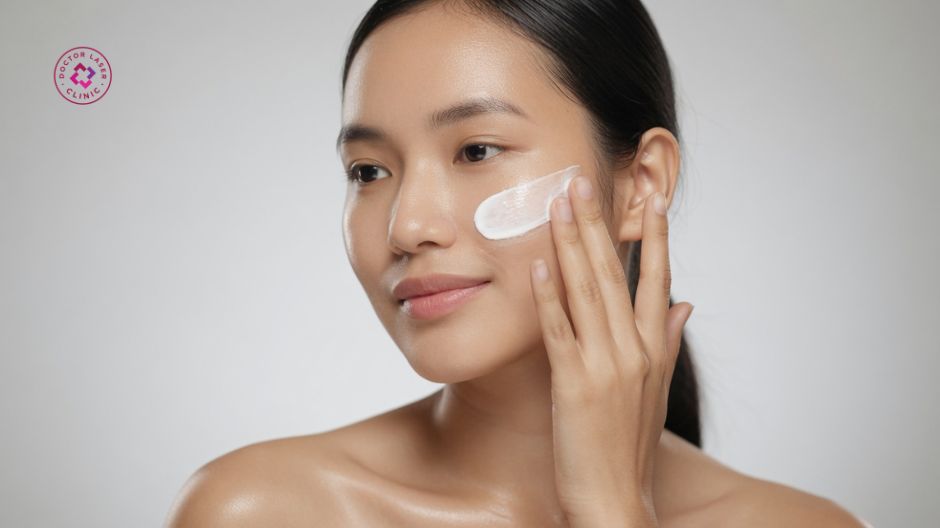 thoa kem chống nắng cho da mỏng yếu sau peel