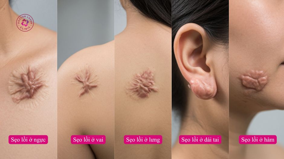 vị trí sẹo lồi dễ tái phát