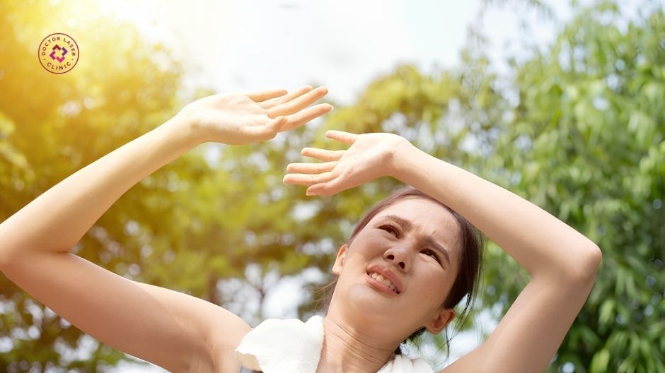 ánh nắng làm thâm mụn đậm màu