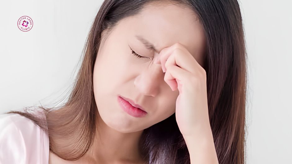 đau nhức dữ dội vùng mắt và đầu sau tiêm filler