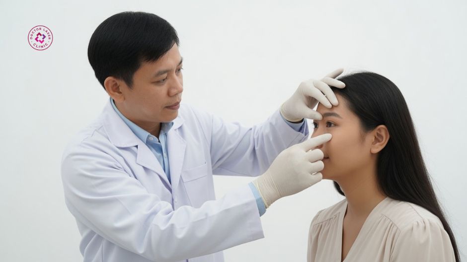 đến bệnh viện chuyên khoa mắt khi có biến chứng filler