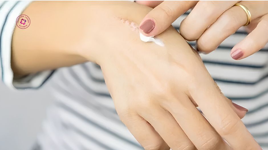 dùng thuốc bôi và thuốc uống đúng liều sau điều trị sẹo lồi trắng