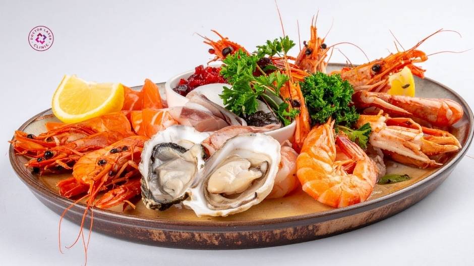 hải sản sau khi khử thâm môi