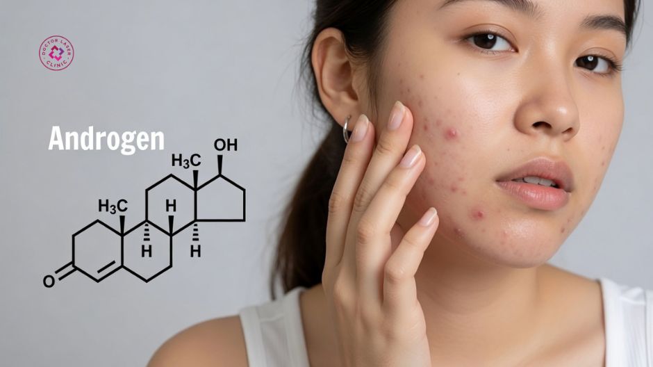 hormone androgen gây mụn nội tiết