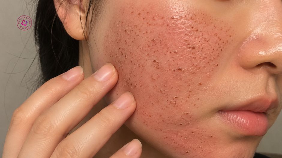 không cạy hoặc bóc da sau lăn kim trị thâm mụn