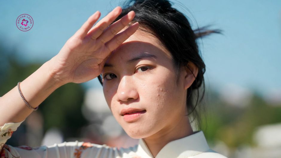 không chống nắng khiến vết thâm mụn lâu mờ