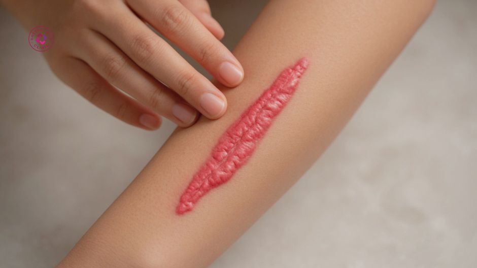 không tự bóc cắt hoặc chích sẹo lồi đỏ