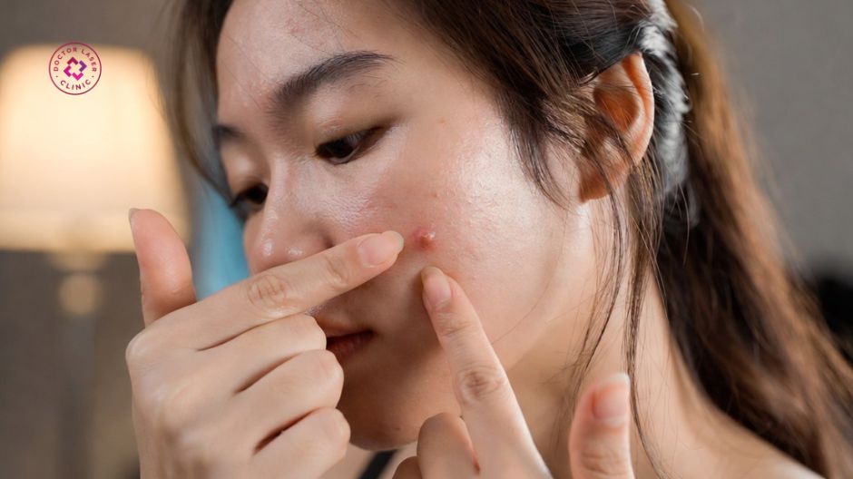 không tự nặn mụn viêm tại nhà để hạn chế vết thâm