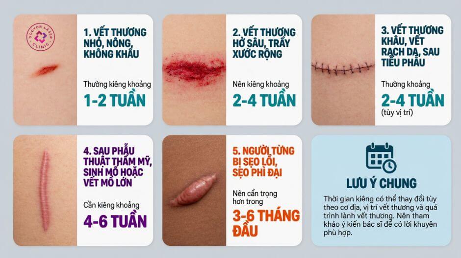 kiêng ăn bao lâu để tránh gây sẹo lồi