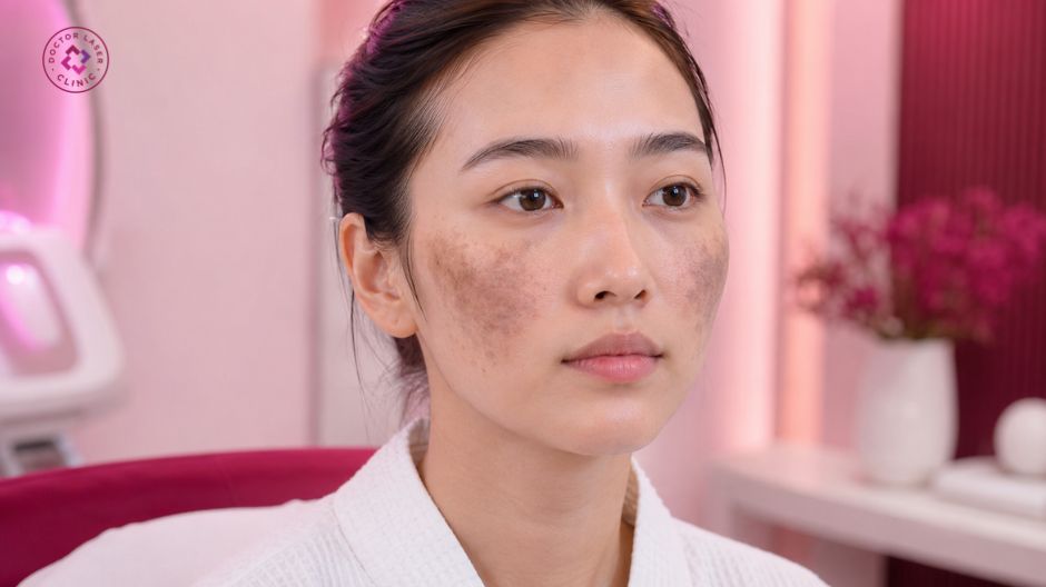 nám chân sâu ở hai bên gò má