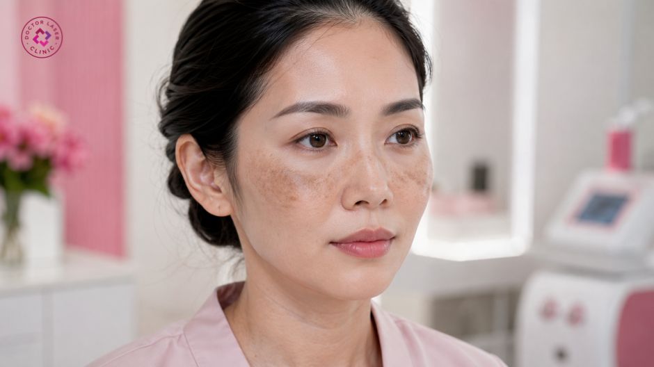 nám da ở hai bên gò má