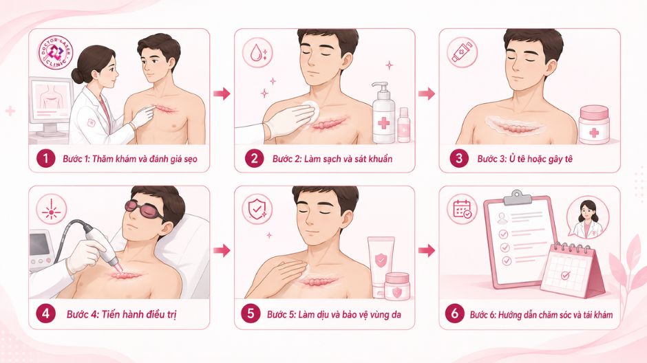 quy trình điều trị sẹo lồi ở ngực
