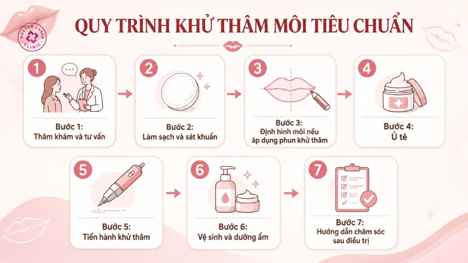 quy trình khử thâm môi tiêu chuẩn