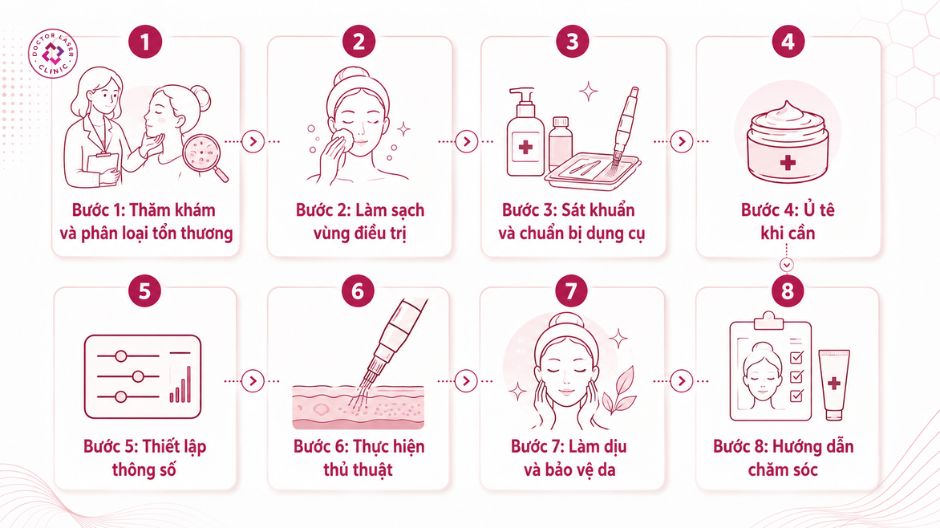 quy trình lăn kim trị thâm mụn