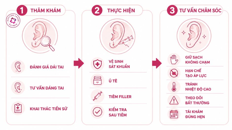 quy trình tiêm filler tai tài lộc