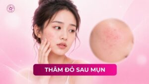 thâm đỏ sau mụn