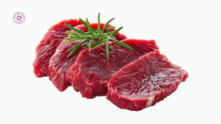 thịt bò sau khi khử thâm môi
