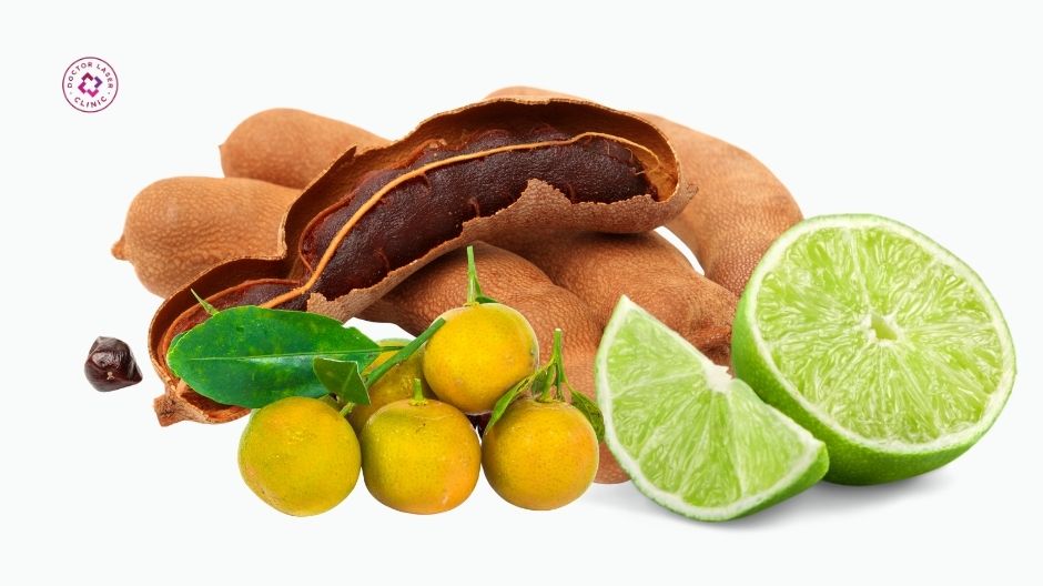 thực phẩm có vị chua sau khi khử thâm môi