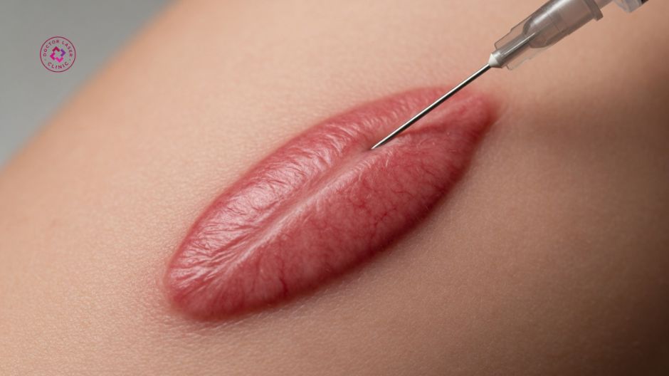 tiêm corticosteroid nội tổn thương trị sẹo lồi đỏ