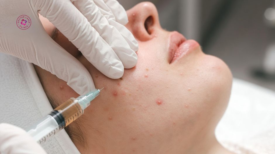 tiêm steroid nội tổn thương trị mụn nang