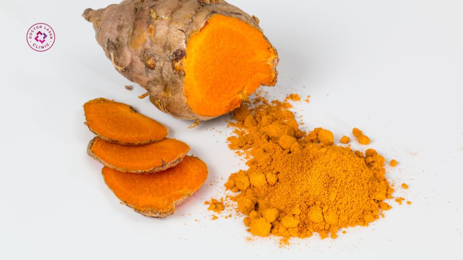 tinh bột nghệ hỗ trợ cải thiện thâm mụn