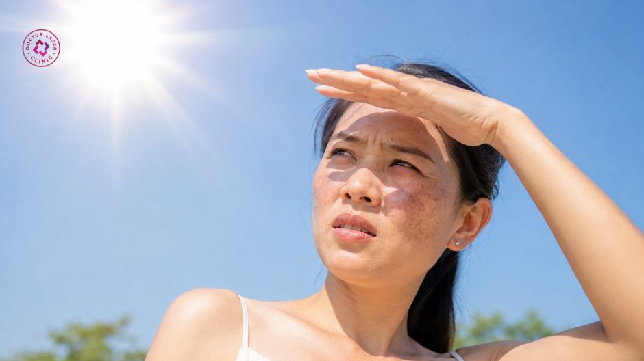 ánh nắng mặt trời gây nám da sau sinh
