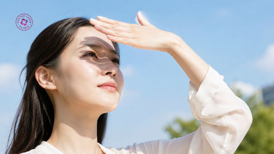 ánh nắng mặt trời gây vết thâm đen trên da tay