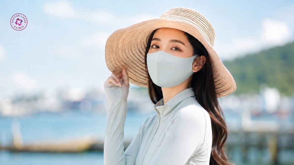 bảo vệ da khỏi ánh nắng để giảm thâm mụn