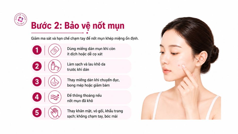 bảo vệ nốt mụn sau khi nặn