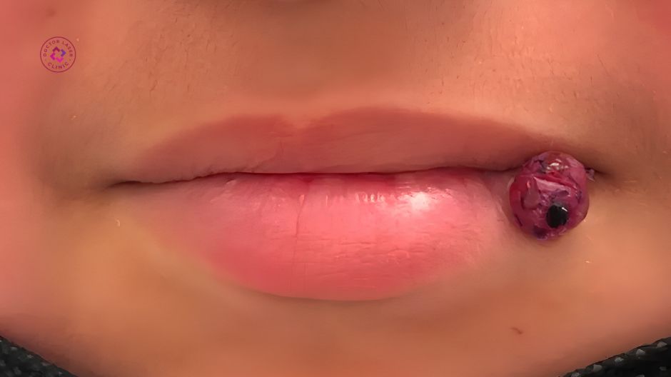 biến chứng do phun xăm xỏ khuyên gây sẹo lồi ở môi