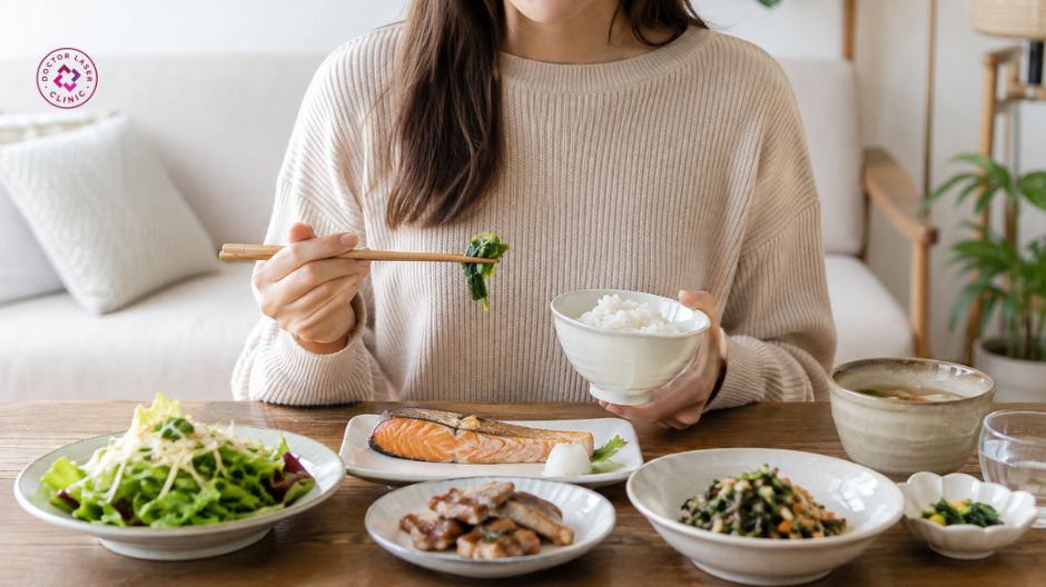 chế độ ăn uống sau khi trị thâm mụn lâu năm