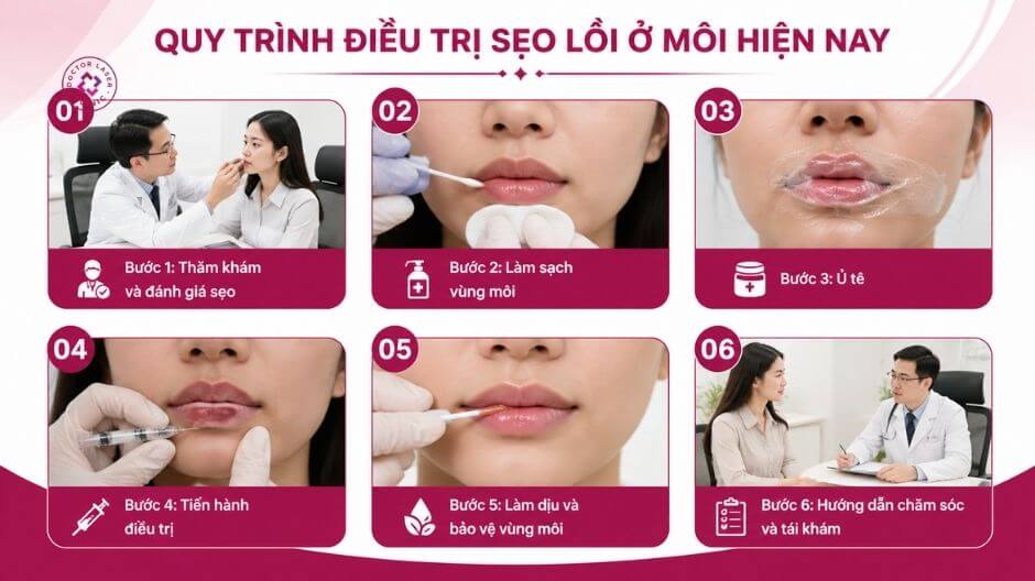 quy trình điều trị sẹo lồi ở môi