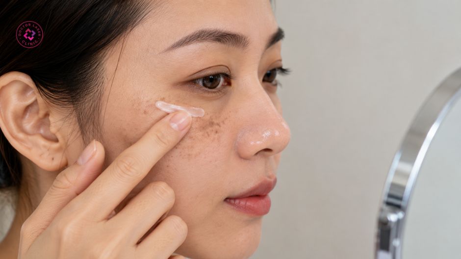 sử dụng thuốc bôi đặc trị điều trị nám quanh mắt