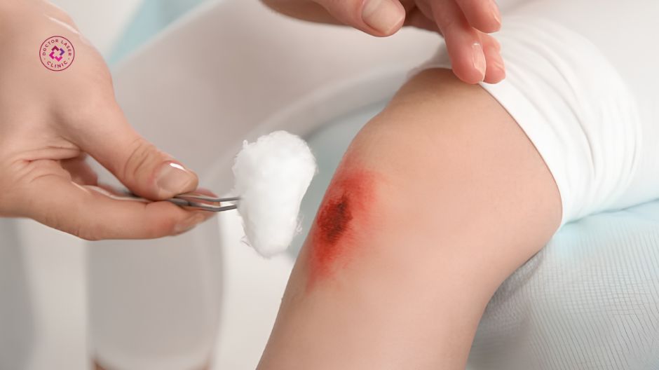 tăng sắc tố sau viêm do tổn thương gây thâm đầu gối