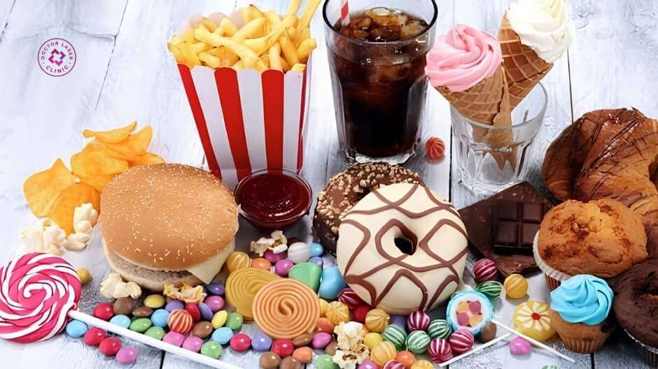 thực phẩm nhiều đường cần hạn chế khi trị nám da