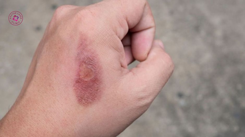 tích tụ sắc tố đen sau bỏng da
